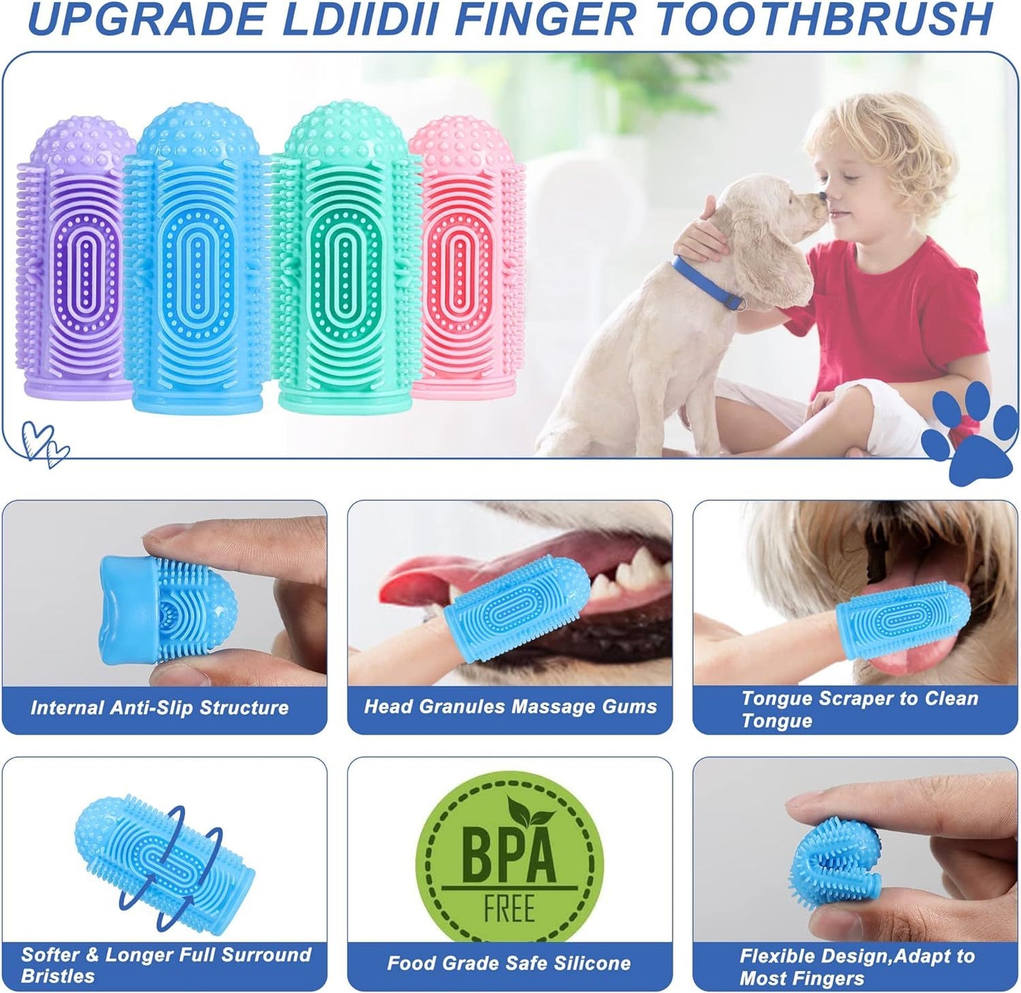 Premium Finger Toothbrush for Dogs and Cats